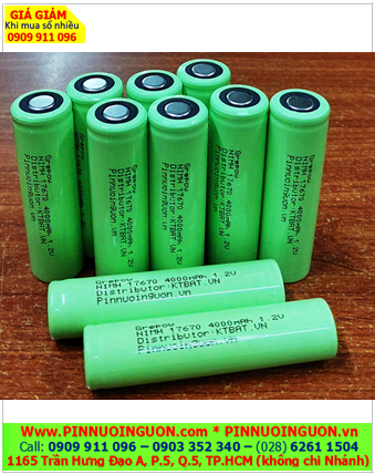 Pin sạc 1.2v 17670 4000mAh, Pin sạc công nghiệp đầu bằng NiMh 17670 4000mAh 1.2v, Cell pin 7670 4000mAh 1.2v